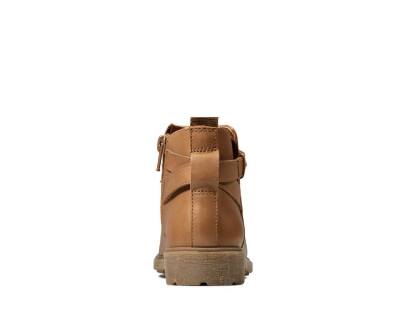 Clarks Astrol Soar Ankle Boots Brown Girls - India U5F2235-O9