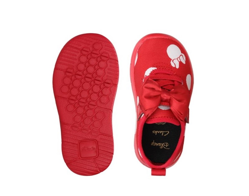 Clarks Ath Bow Trainers Red Girls - India G8P6631-X2