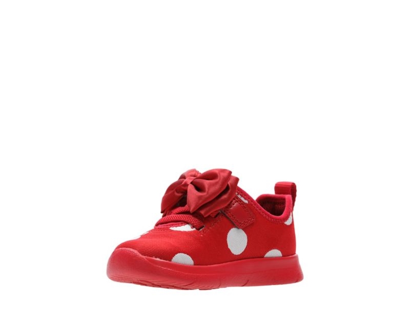 Clarks Ath Bow Trainers Toddler Shoes Red Girls - India D0Z2913-Z9
