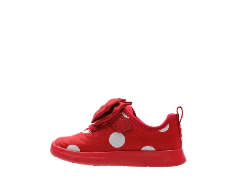 Clarks Ath Bow Trainers Toddler Shoes Red Girls - India D0Z2913-Z9