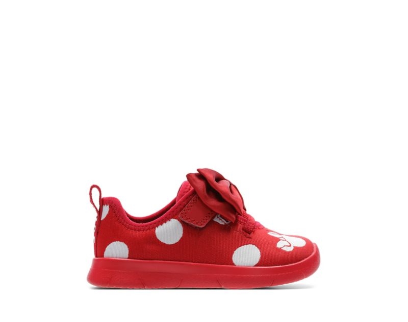 Clarks Ath Bow Trainers Toddler Shoes Red Girls - India D0Z2913-Z9