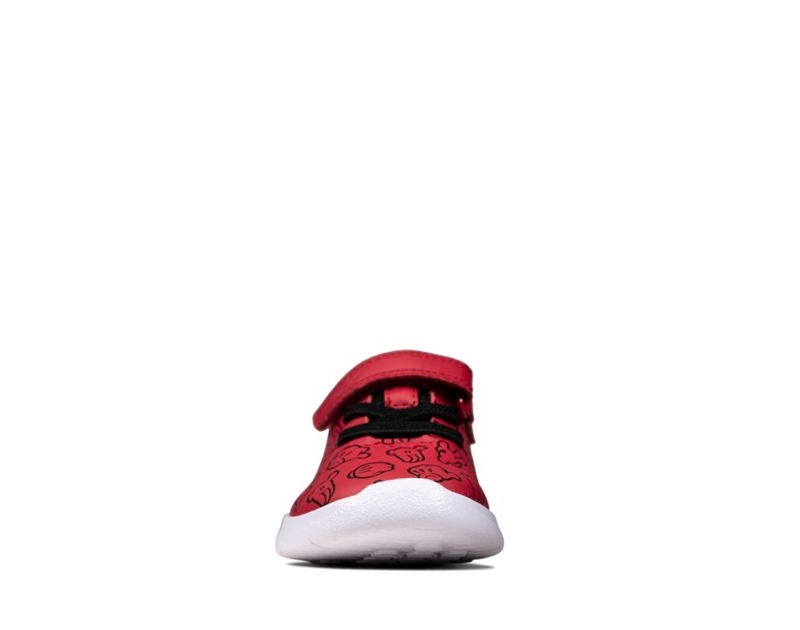 Clarks Ath Comic Trainers Red Girls - India Y7U2760-W9