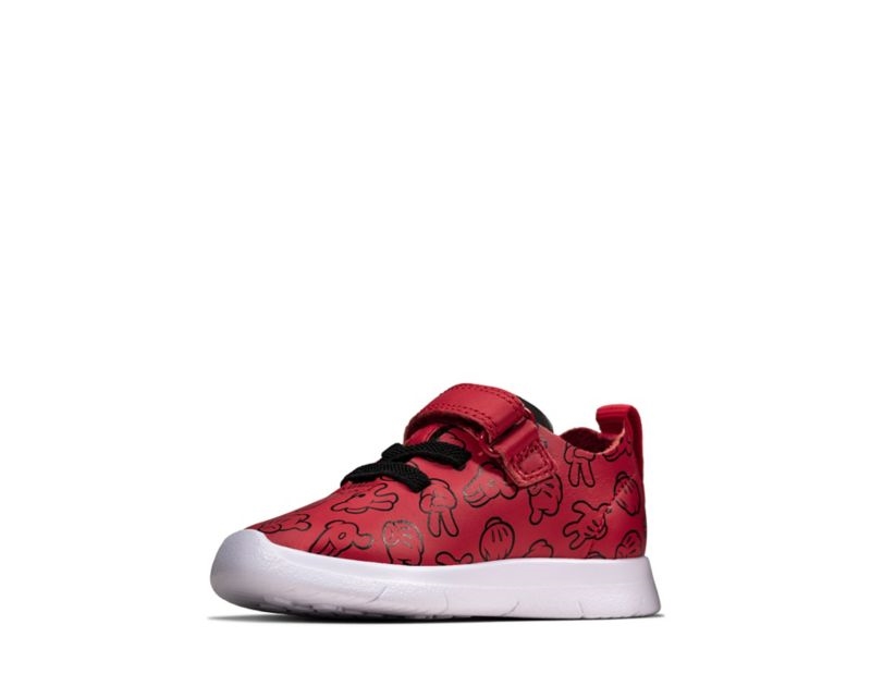 Clarks Ath Comic Trainers Red Girls - India Y7U2760-W9