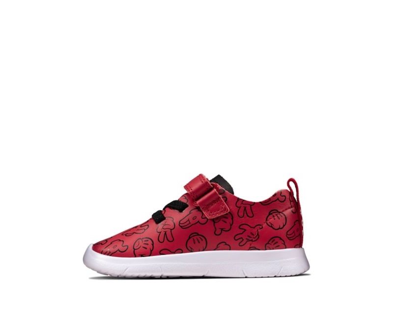 Clarks Ath Comic Trainers Red Girls - India Y7U2760-W9