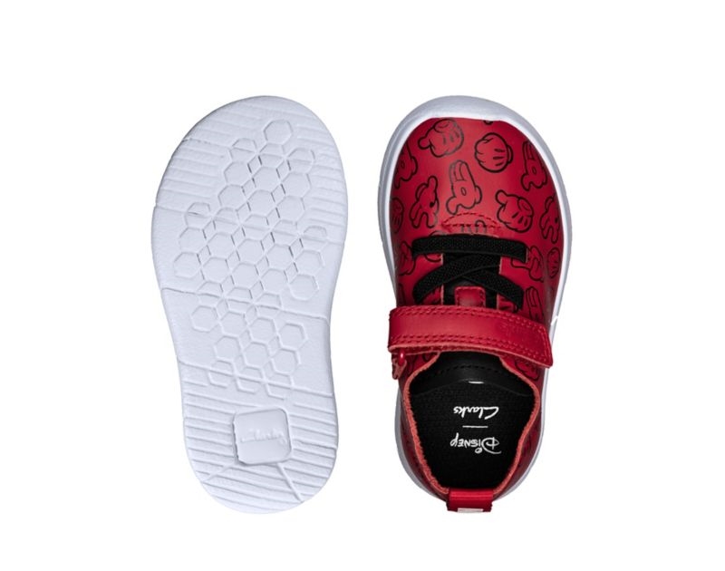 Clarks Ath Comic Trainers Red Girls - India Y7U2760-W9