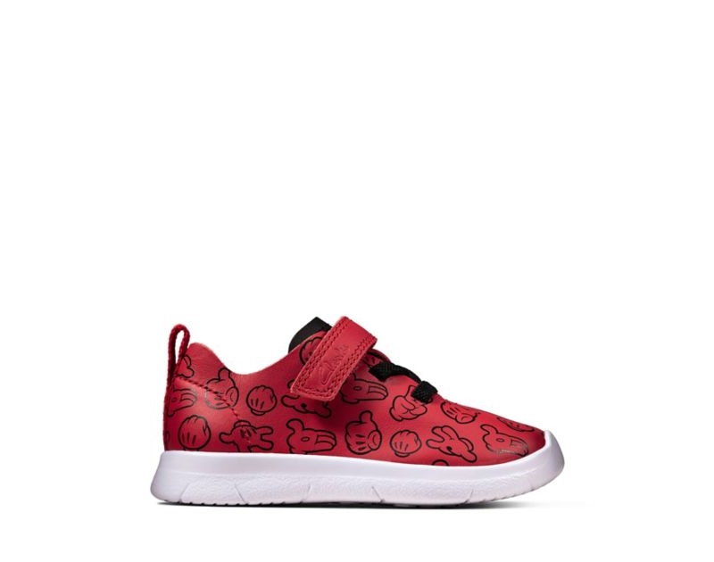 Clarks Ath Comic Trainers Red Girls - India Y7U2760-W9