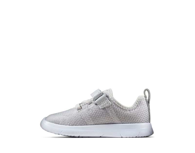 Clarks Ath Flux Trainers Toddler Shoes Grey Girls - India A8B3467-X5