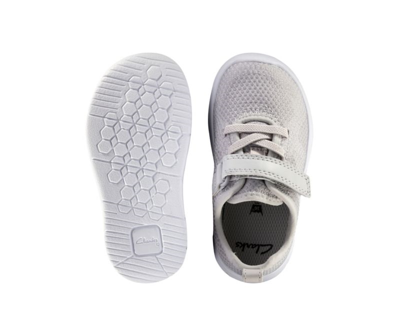 Clarks Ath Flux Trainers Toddler Shoes Grey Girls - India A8B3467-X5