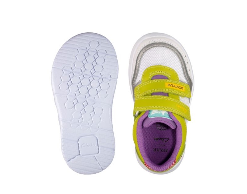 Clarks Ath Howdy Trainers Toddler Shoes White Girls - India P6Q3637-E1