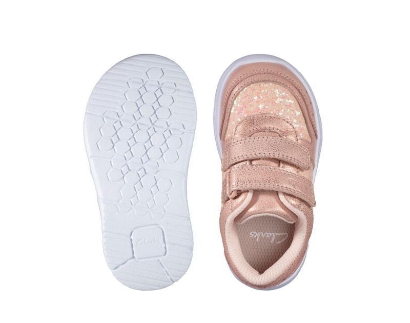 Clarks Ath Sonar Trainers Toddler Shoes Pink Girls - India Z0N4327-I3