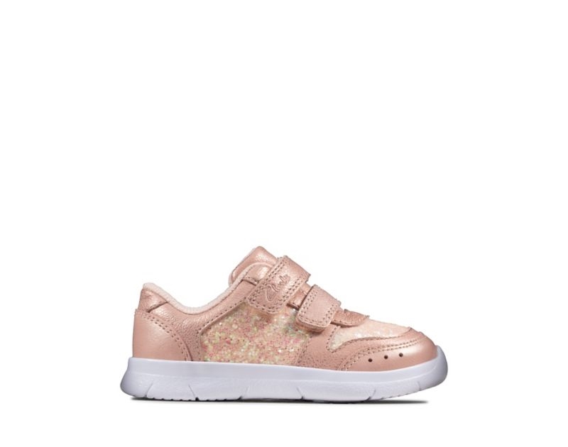 Clarks Ath Sonar Trainers Toddler Shoes Pink Girls - India Z0N4327-I3