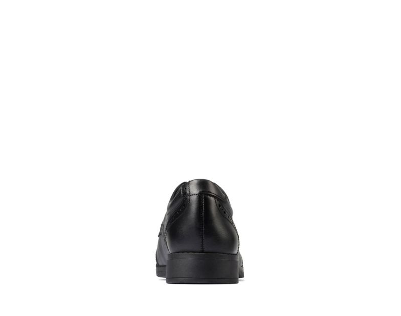 Clarks Aubrie Craft Brogues School Shoes Black Girls - India J6Q7043-D0