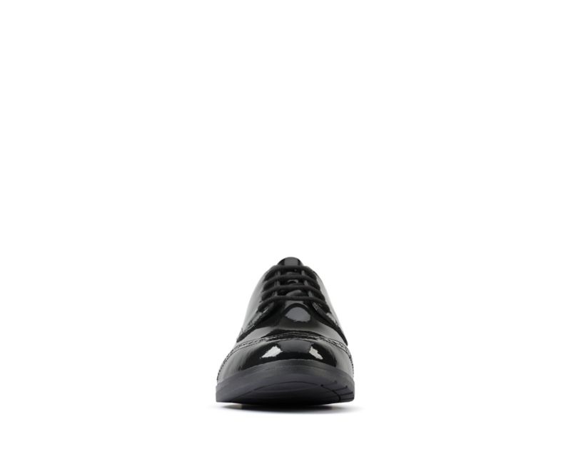 Clarks Aubrie Craft School Shoes Black Girls - India M6N9827-T0