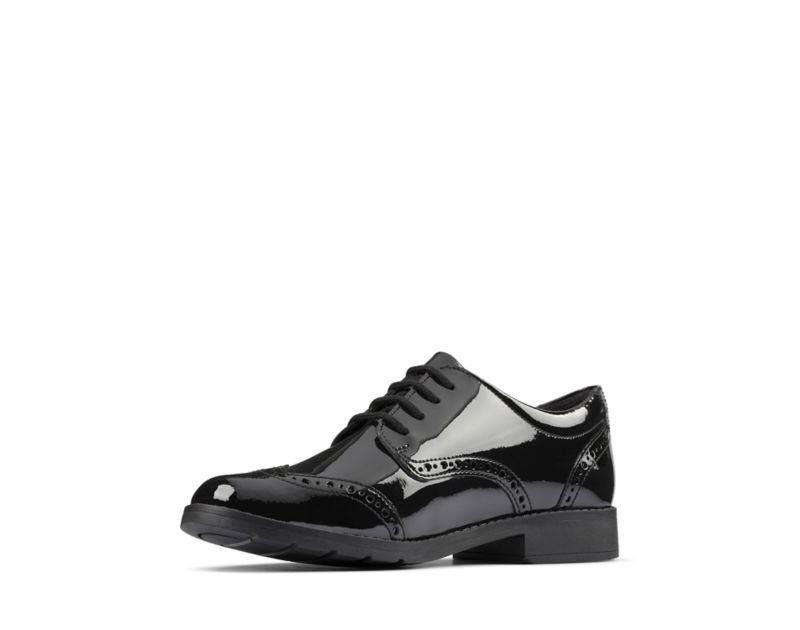 Clarks Aubrie Craft School Shoes Black Girls - India M6N9827-T0