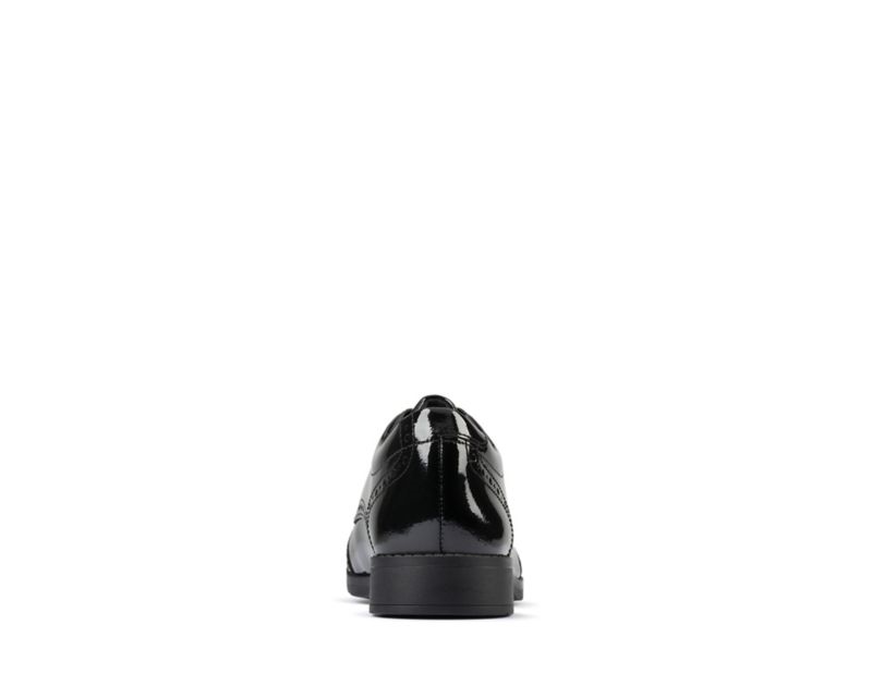 Clarks Aubrie Craft School Shoes Black Girls - India M6N9827-T0