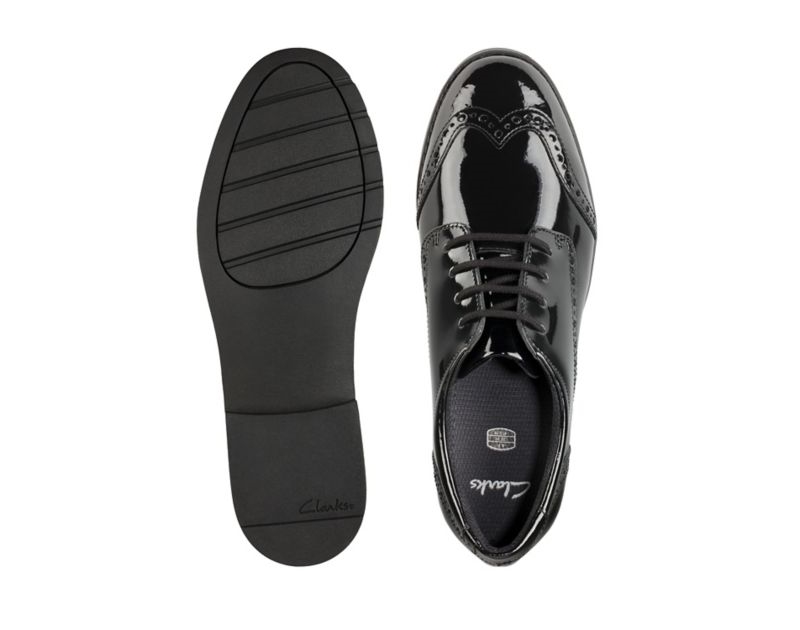 Clarks Aubrie Craft School Shoes Black Girls - India M6N9827-T0
