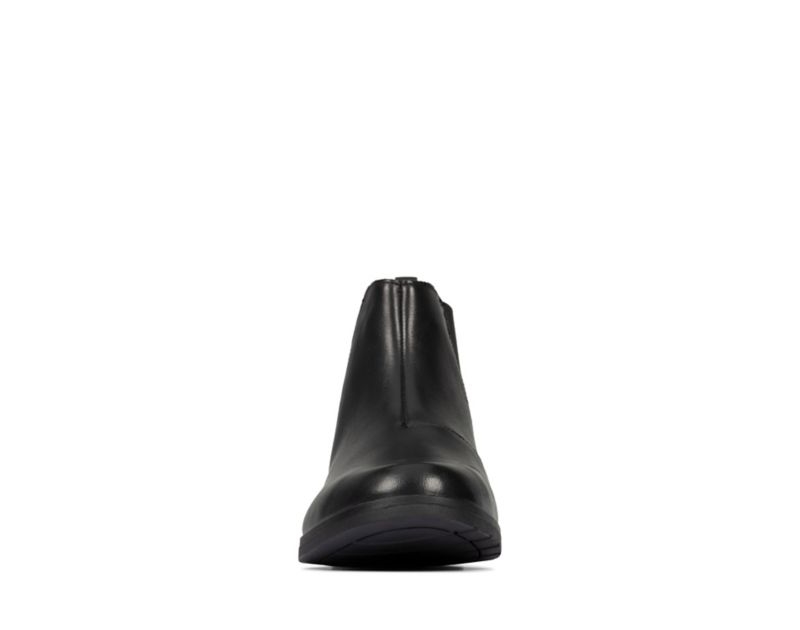 Clarks Aubrie Walk Chelsea Boots Black Girls - India U1T5794-L7