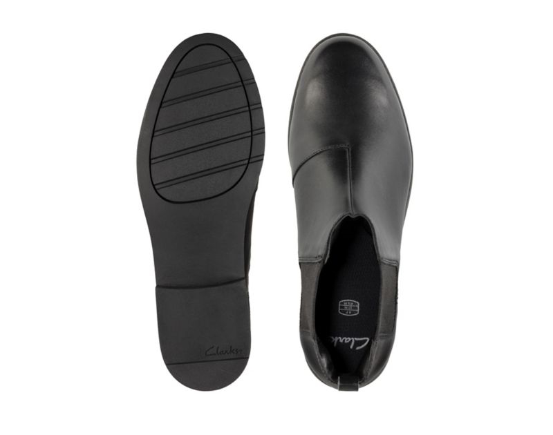 Clarks Aubrie Walk Chelsea Boots Black Girls - India U1T5794-L7