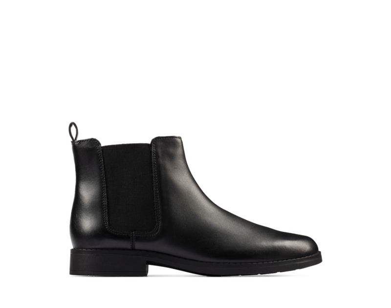 Clarks Aubrie Walk Chelsea Boots Black Girls - India U1T5794-L7
