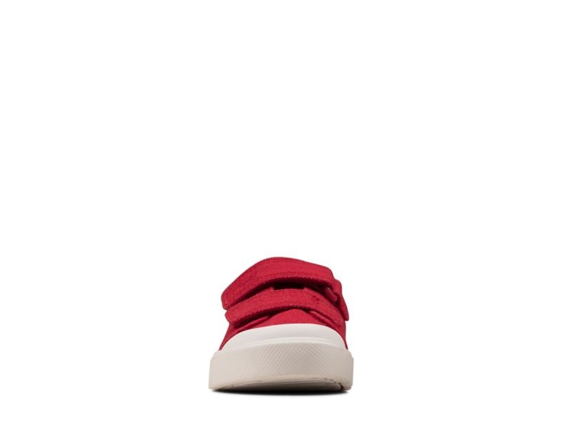 Clarks City Bright Canvas Shoes Red Girls - India Q0F8397-K2