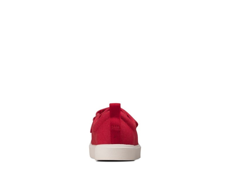 Clarks City Bright Canvas Shoes Red Girls - India Q0F8397-K2