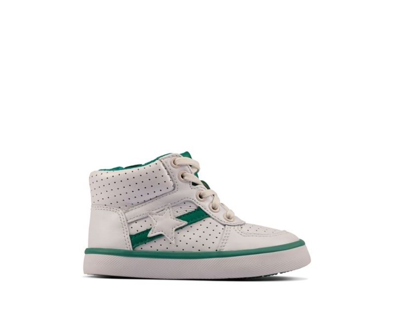 Clarks City Flake Hi-tops Boots White Girls - India I0I2745-Q2