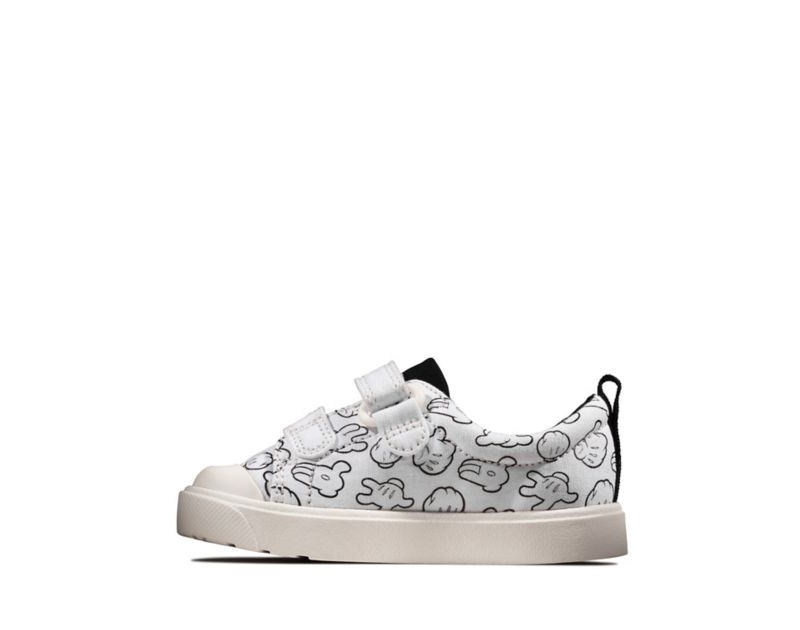 Clarks City Glove Canvas Shoes White Girls - India T6T9048-A4