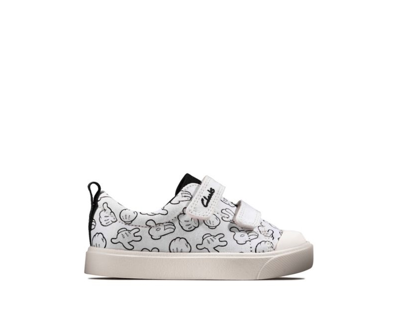Clarks City Glove Canvas Shoes White Girls - India T6T9048-A4