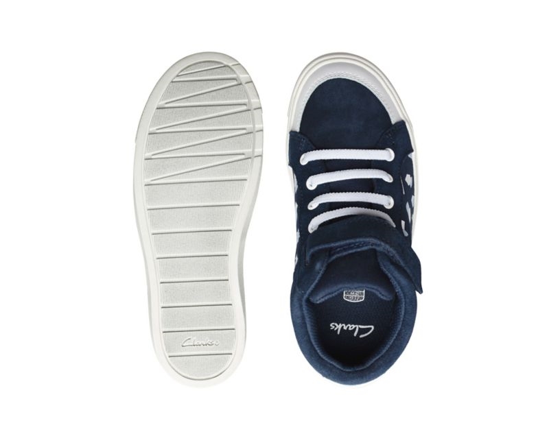 Clarks City Hop Hi-tops Boots Navy Girls - India J0R5493-X4