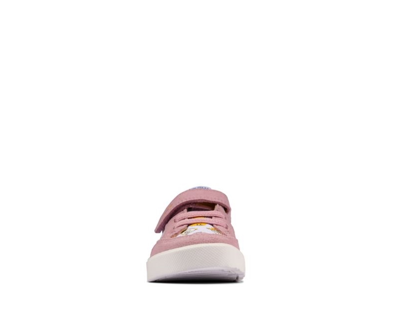 Clarks City Howdy Canvas Shoes Pink Girls - India T4O2864-I6