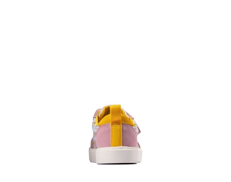 Clarks City Howdy Canvas Shoes Pink Girls - India T4O2864-I6