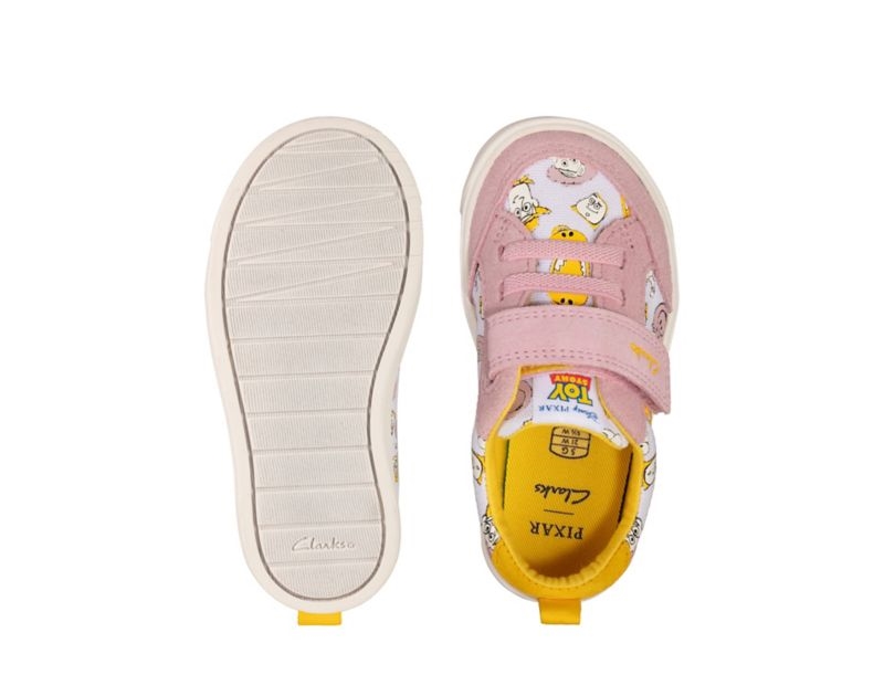 Clarks City Howdy Canvas Shoes Pink Girls - India T4O2864-I6
