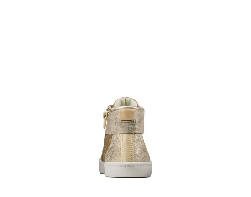 Clarks City Oasis Hi Trainers Boots Gold Girls - India V9A2545-W3