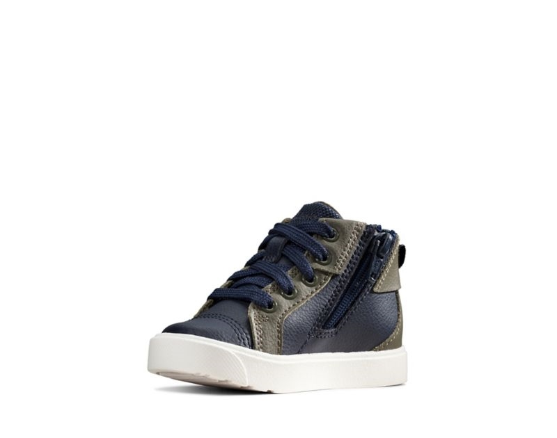 Clarks City Oasis Hi-tops Boots Navy Girls - India L1D3048-E7