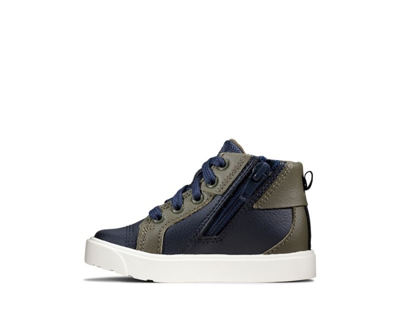 Clarks City Oasis Hi-tops Boots Navy Girls - India L1D3048-E7