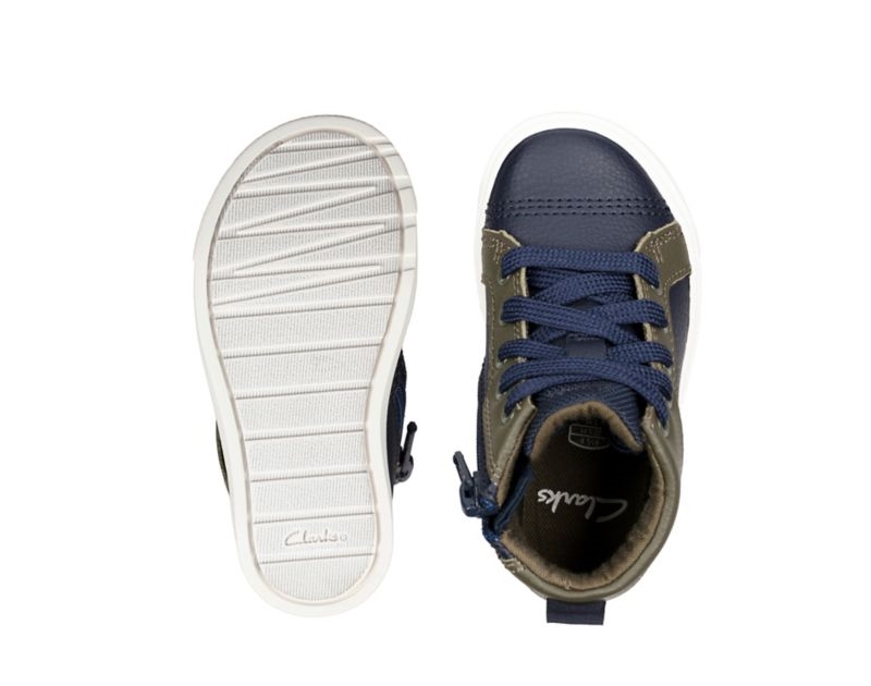 Clarks City Oasis Hi-tops Boots Navy Girls - India L1D3048-E7