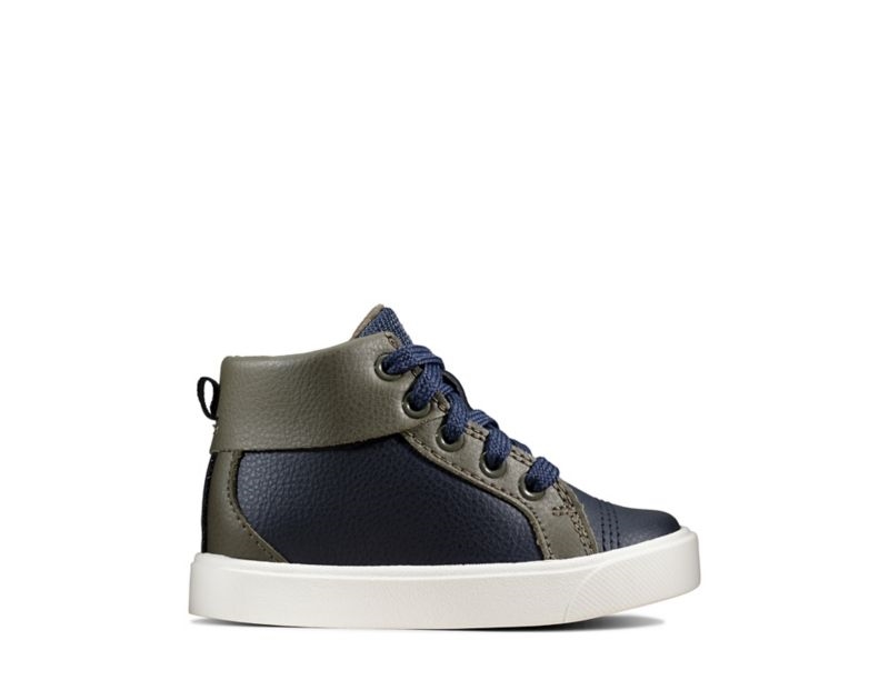 Clarks City Oasis Hi-tops Boots Navy Girls - India L1D3048-E7