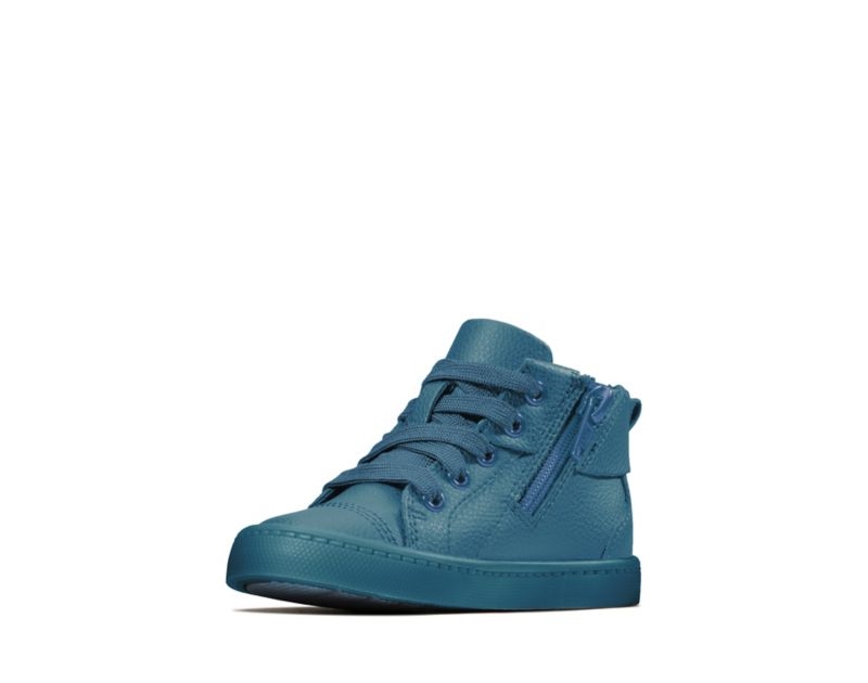 Clarks City Oasis Hi-tops Toddler Shoes Dark Blue Girls - India Z1Z5986-O4