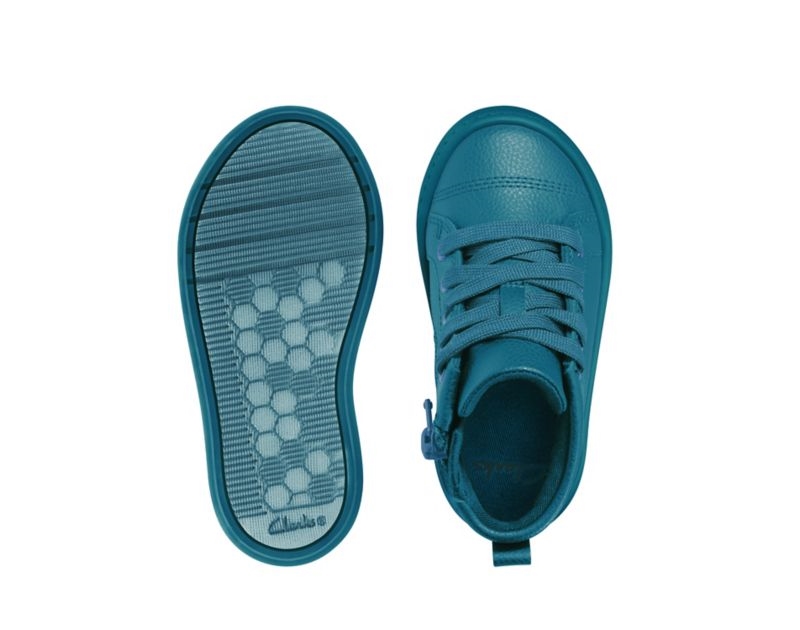Clarks City Oasis Hi-tops Toddler Shoes Dark Blue Girls - India Z1Z5986-O4