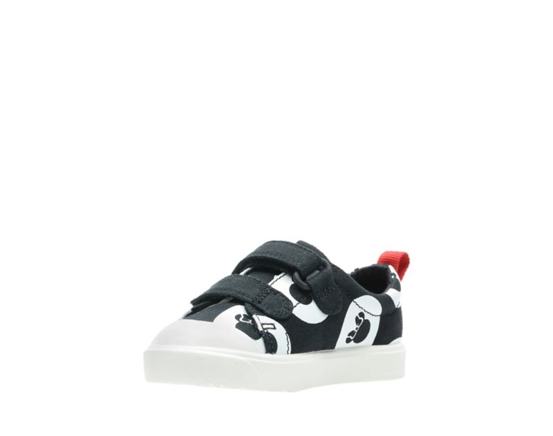 Clarks City Polka Lo Canvas Shoes Black Girls - India S1B6104-T0