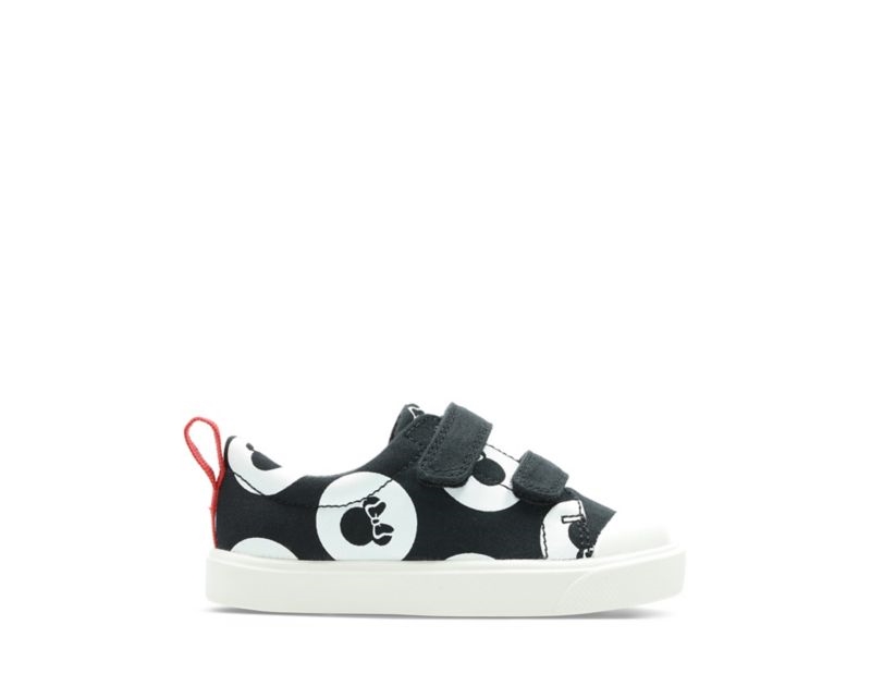 Clarks City Polka Lo Canvas Shoes Black Girls - India S1B6104-T0