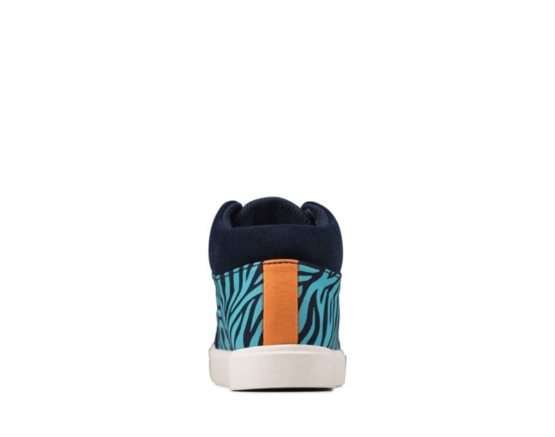 Clarks City Pop Canvas Shoes Boots Navy Girls - India K6B5661-J0