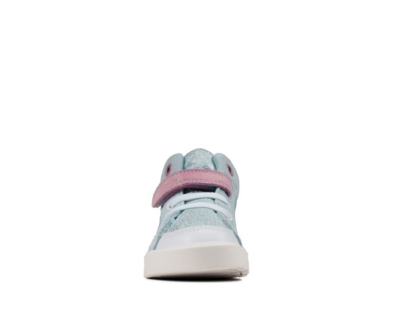 Clarks City Pop Canvas Shoes Light Blue Girls - India K4C3581-O1