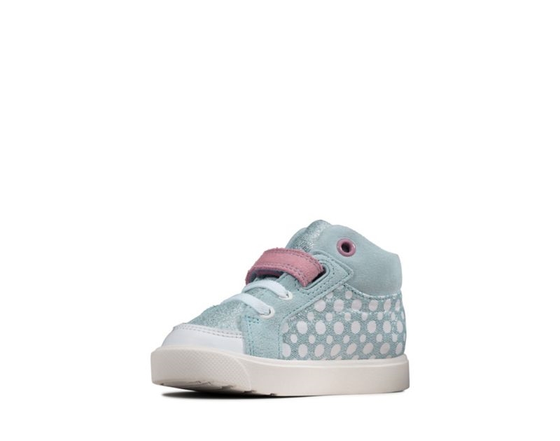 Clarks City Pop Canvas Shoes Light Blue Girls - India K4C3581-O1