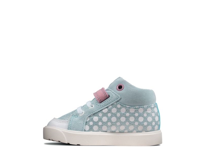 Clarks City Pop Canvas Shoes Light Blue Girls - India K4C3581-O1