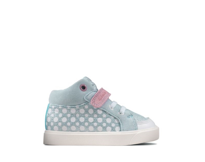 Clarks City Pop Canvas Shoes Light Blue Girls - India K4C3581-O1