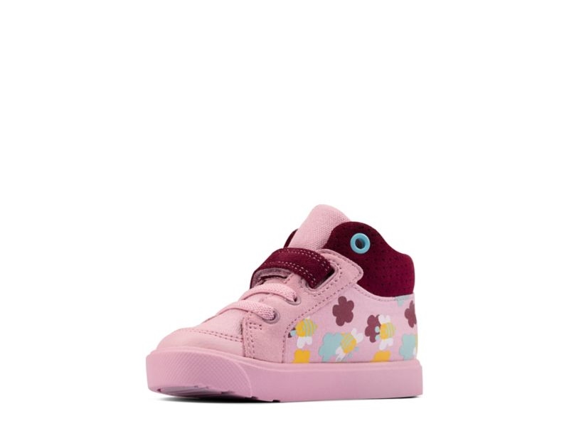 Clarks City Pop Hi-tops Boots Pink Girls - India F8M4388-L7