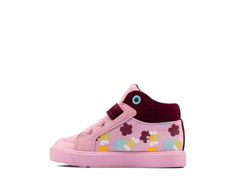 Clarks City Pop Hi-tops Boots Pink Girls - India F8M4388-L7