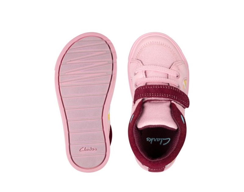 Clarks City Pop Hi-tops Boots Pink Girls - India F8M4388-L7