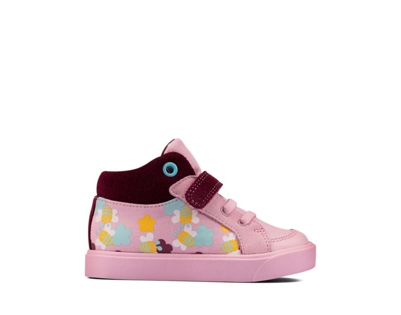 Clarks City Pop Hi-tops Boots Pink Girls - India F8M4388-L7